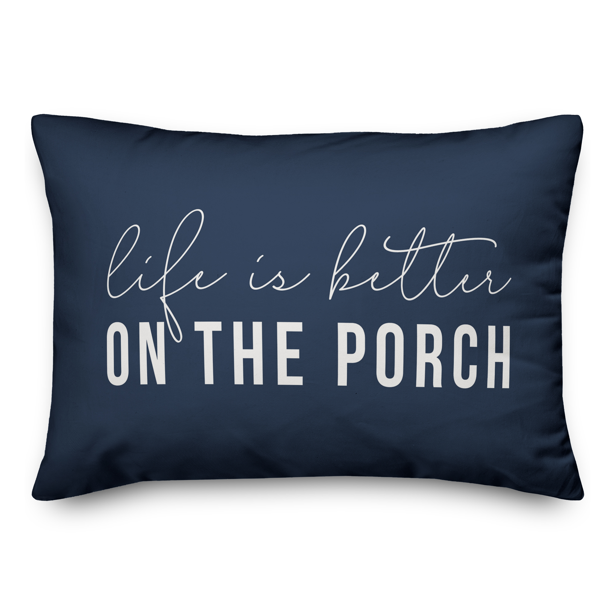Almohada de interior/exterior Creative Products Life is Better On the Porch azul marino 14x20 - Imagen 1 de 5