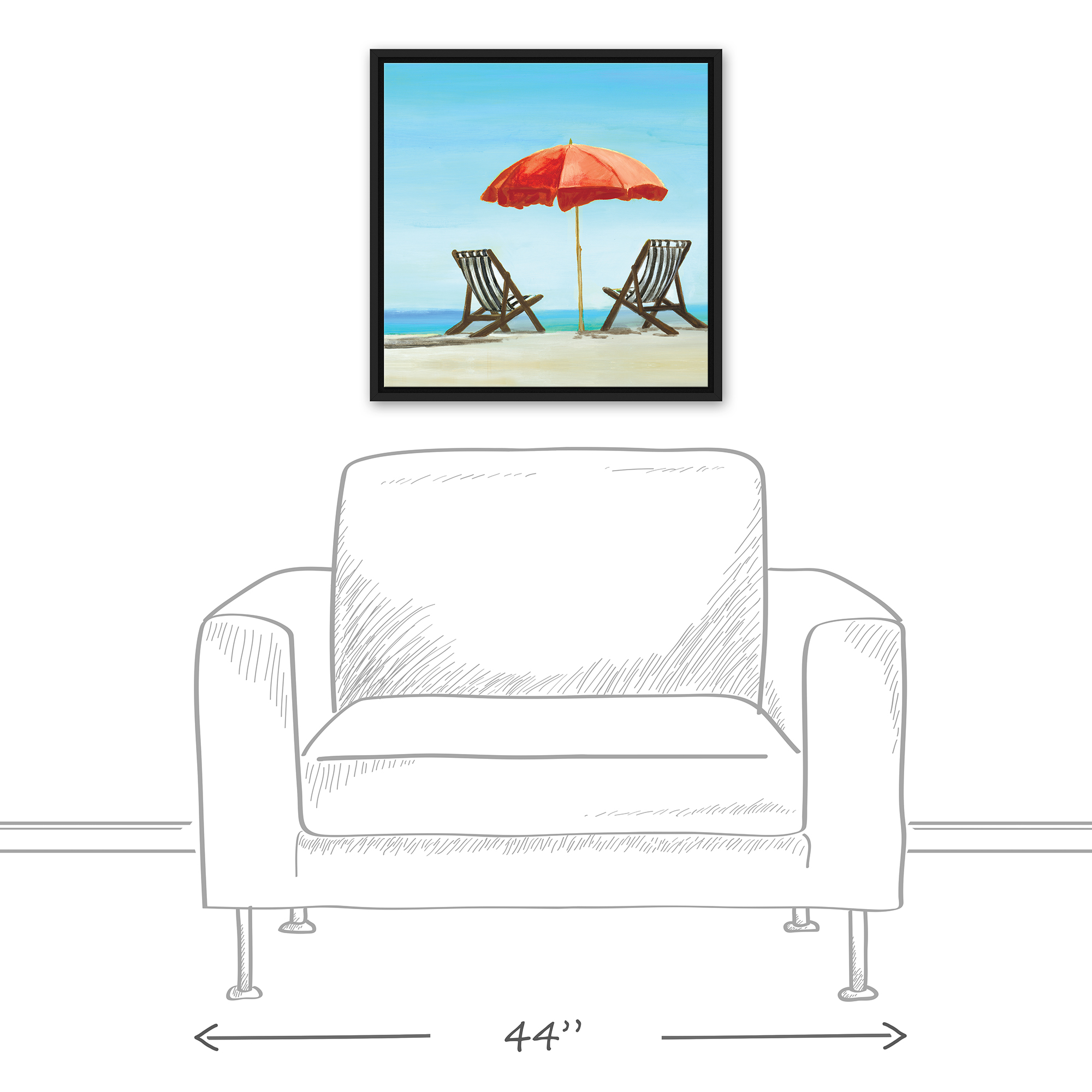 Creative Products Lazy Beach Day 20 x 20 Canvas Wall Art - Bild 3 von 5