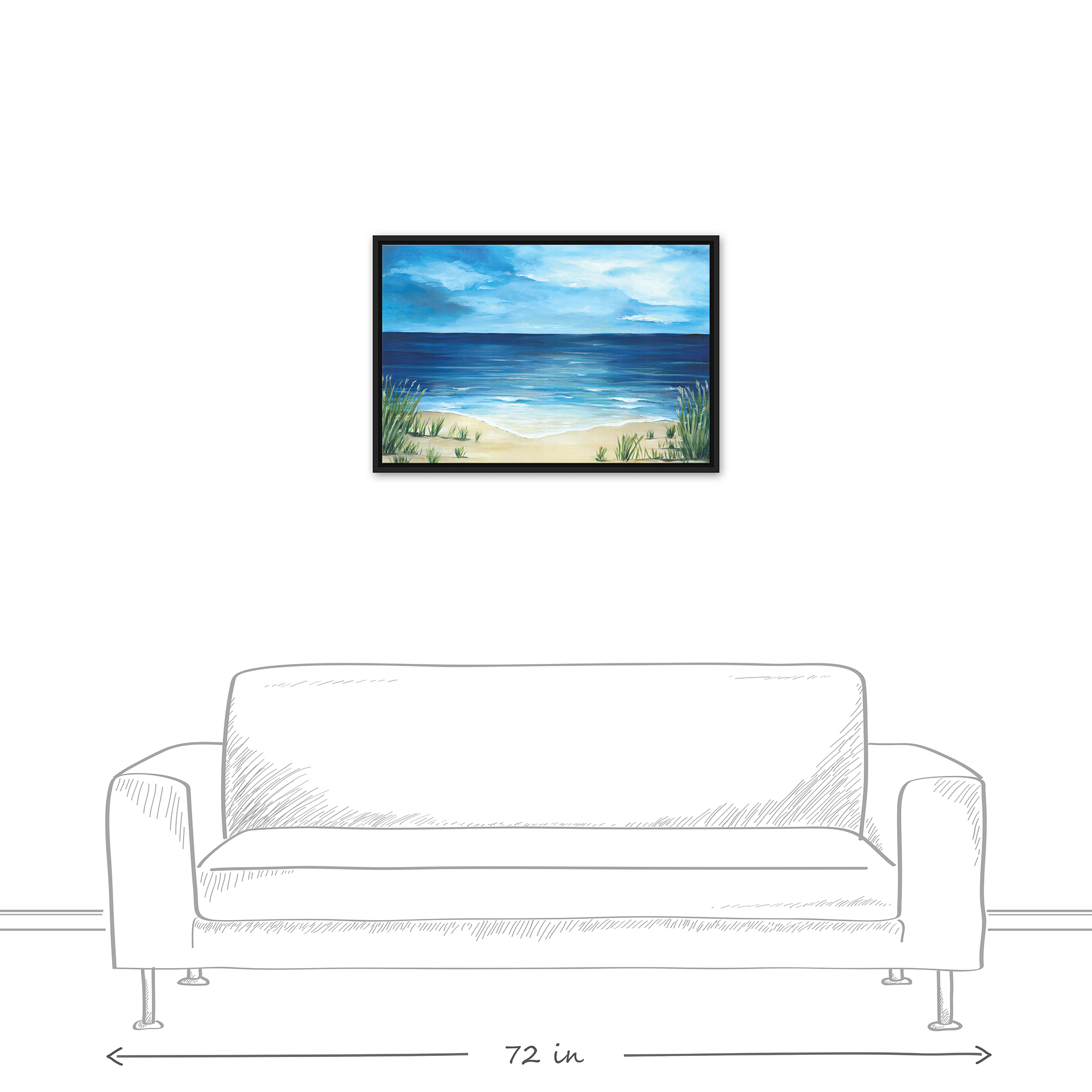 Creative Products Peaceful Beach Scene 30 x 20 Canvas Wall Art - Imagen 3 de 5