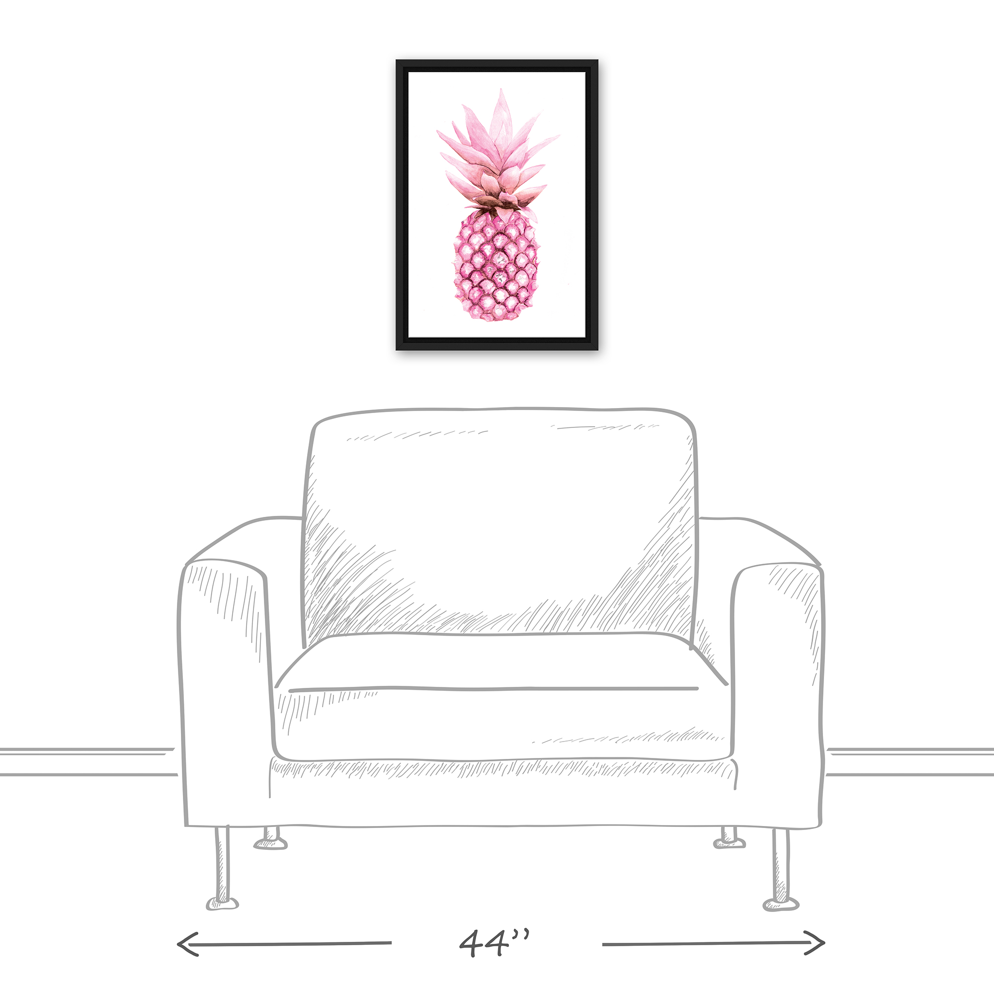 Creative Products Watercolor Pink Pineapple 12 x 18 Canvas Wall Art - Bild 3 von 5
