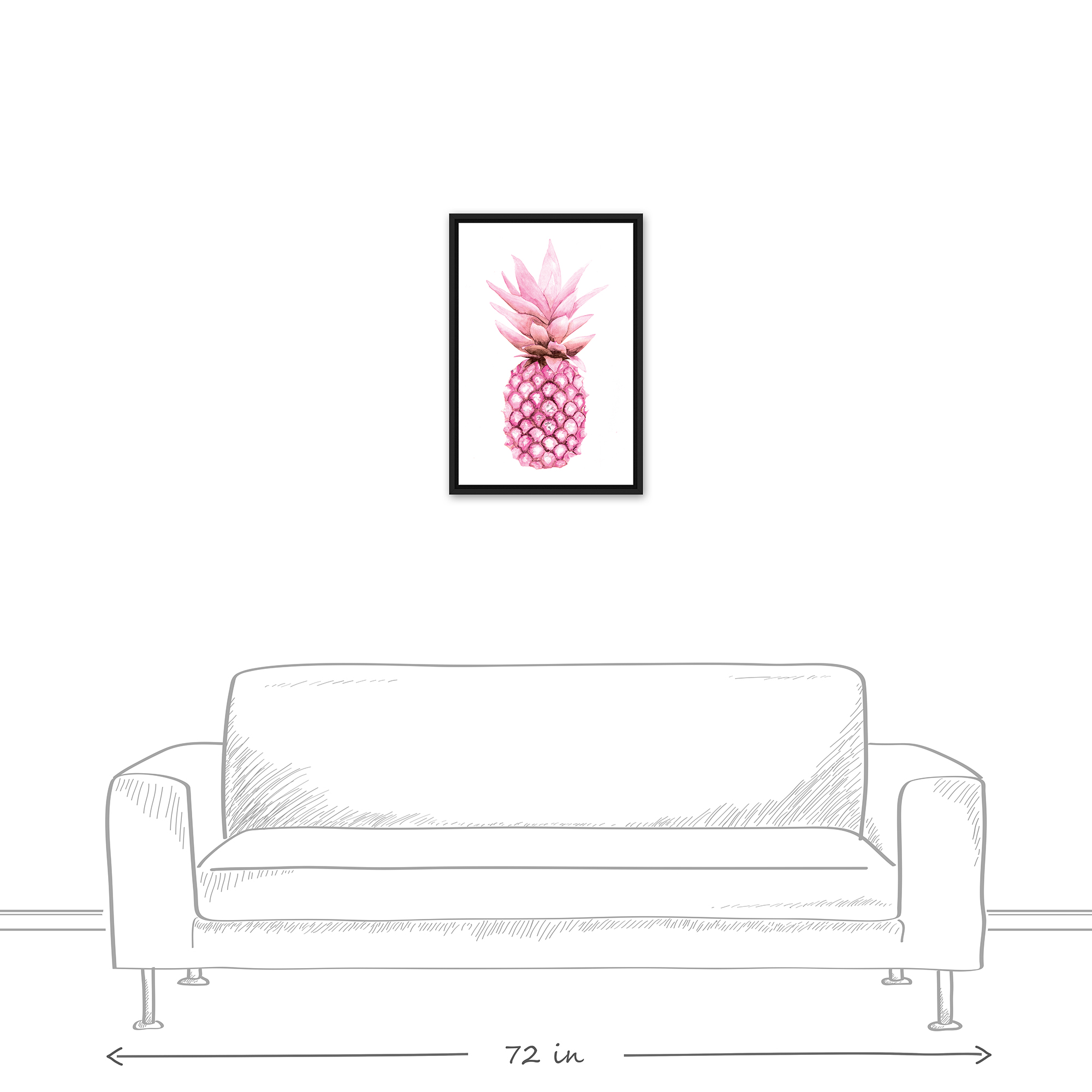Creative Products Watercolor Pink Pineapple 16 x 24 Canvas Wall Art - Picture 3 of 5